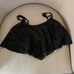 Black flowy crop top